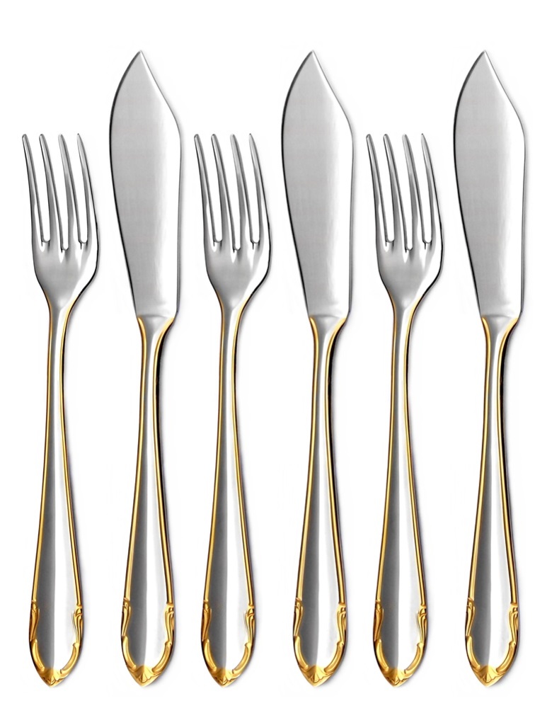 CLASSIC PRESTIGE GOLD fish cutlery 6-piece set